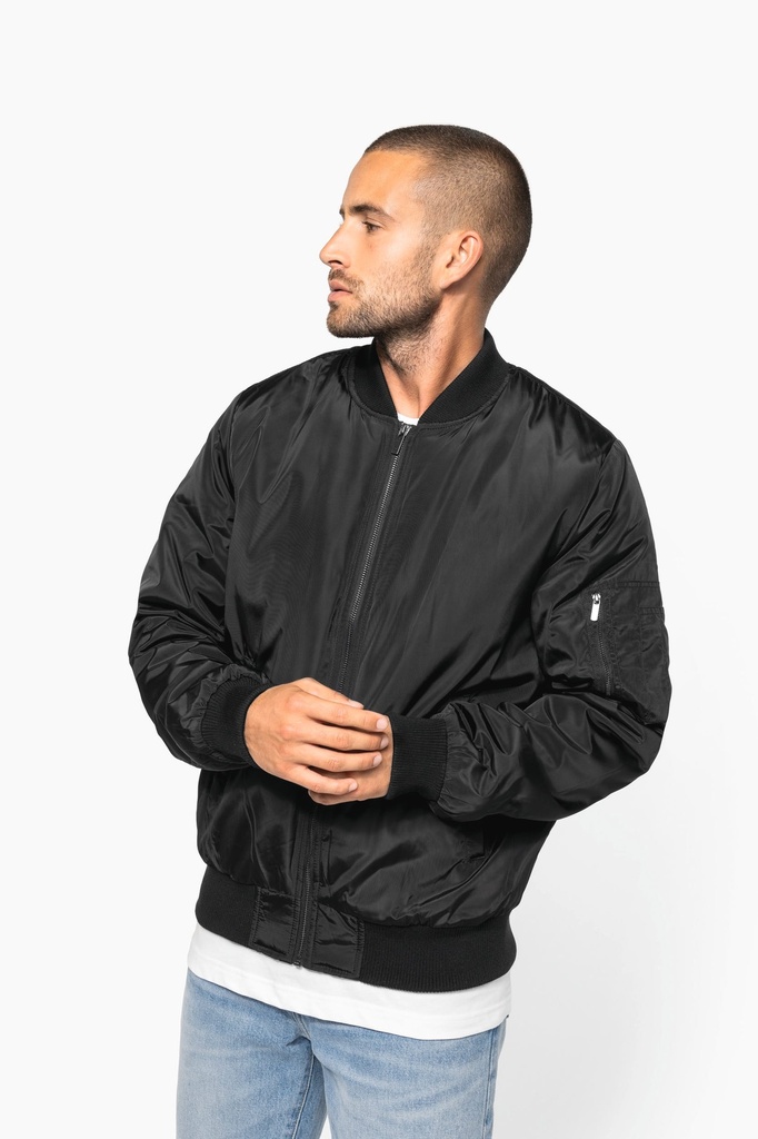[K6122-Black-S] K6122 - Blouson bomber homme - Black (S)