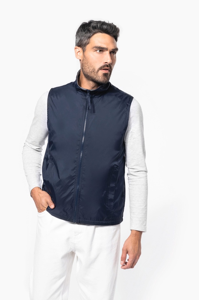 [K679-DarkGrey_Black-XS] K679 - Bodywarmer doublé polaire unisexe - DarkGrey_Black (XS)