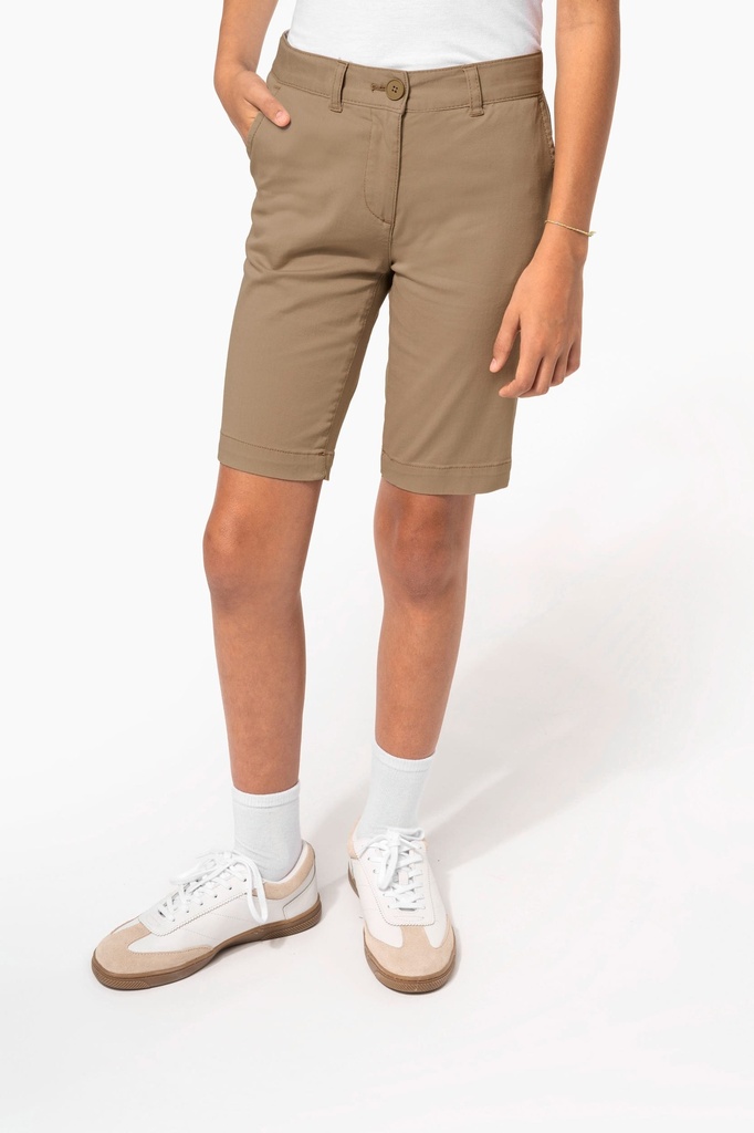 [K7008-DarkGrey-10ans] K7008 - Bermuda chino fille - DarkGrey (10 ans)