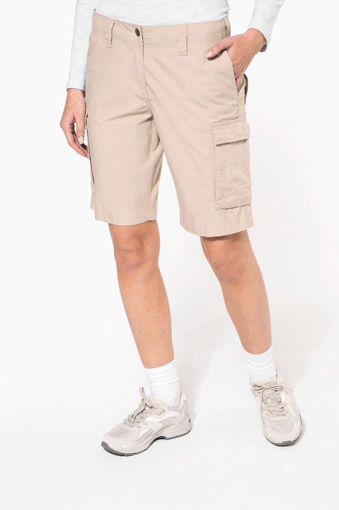 [K756-Lightkhaki-44FR] K756 - Bermuda léger multipoches femme - Lightkhaki (44FR)