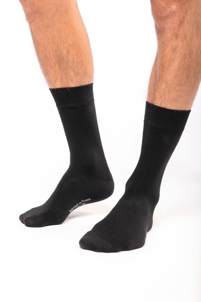 [K818-DarkGreyHeather-39/42EU] K818 - Chaussettes de ville mi-hautes coton Bio Origine France Garantie - DarkGreyHeather (39/42EU)