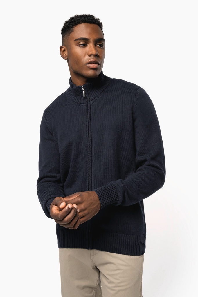 [K971-Navy-S] K971 - Cardigan zippé - Navy (S)