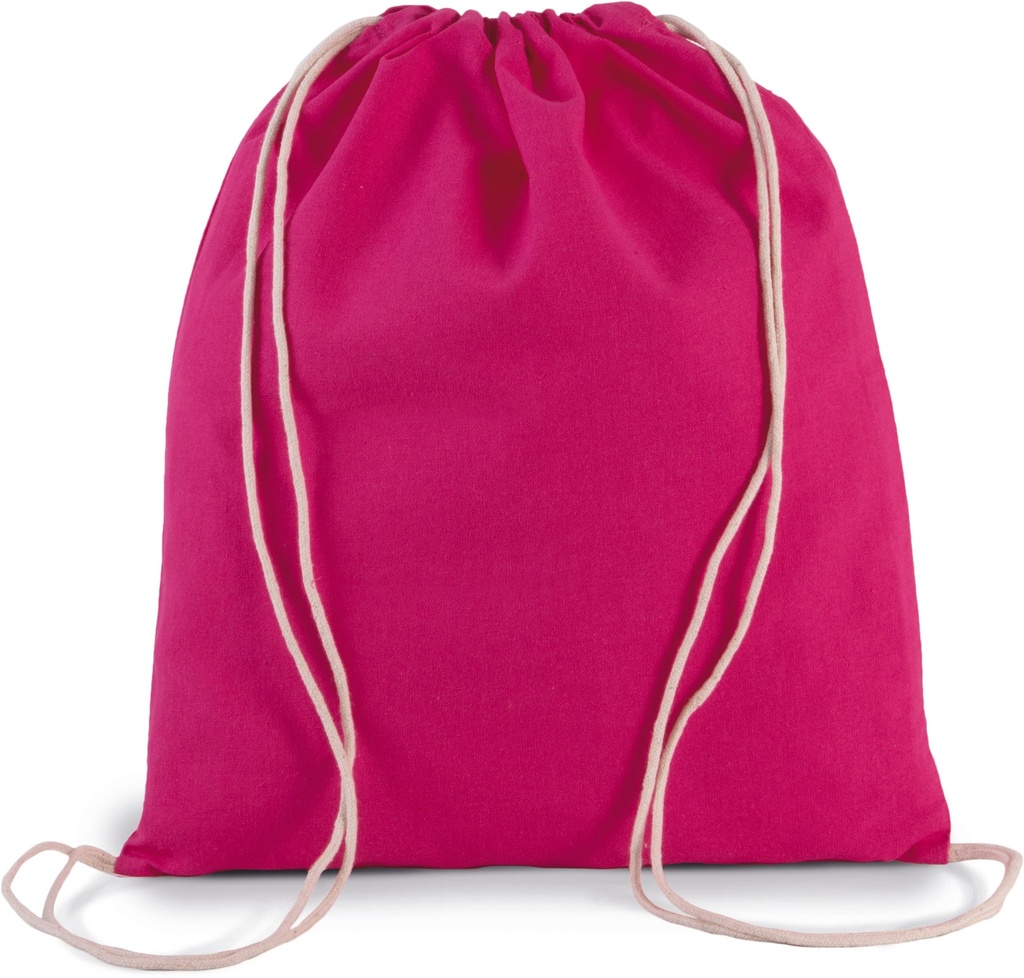 [KI0147-HibiscusRed-OneSize] KI0147 - Petit sac à dos en coton bio avec cordelettes - HibiscusRed