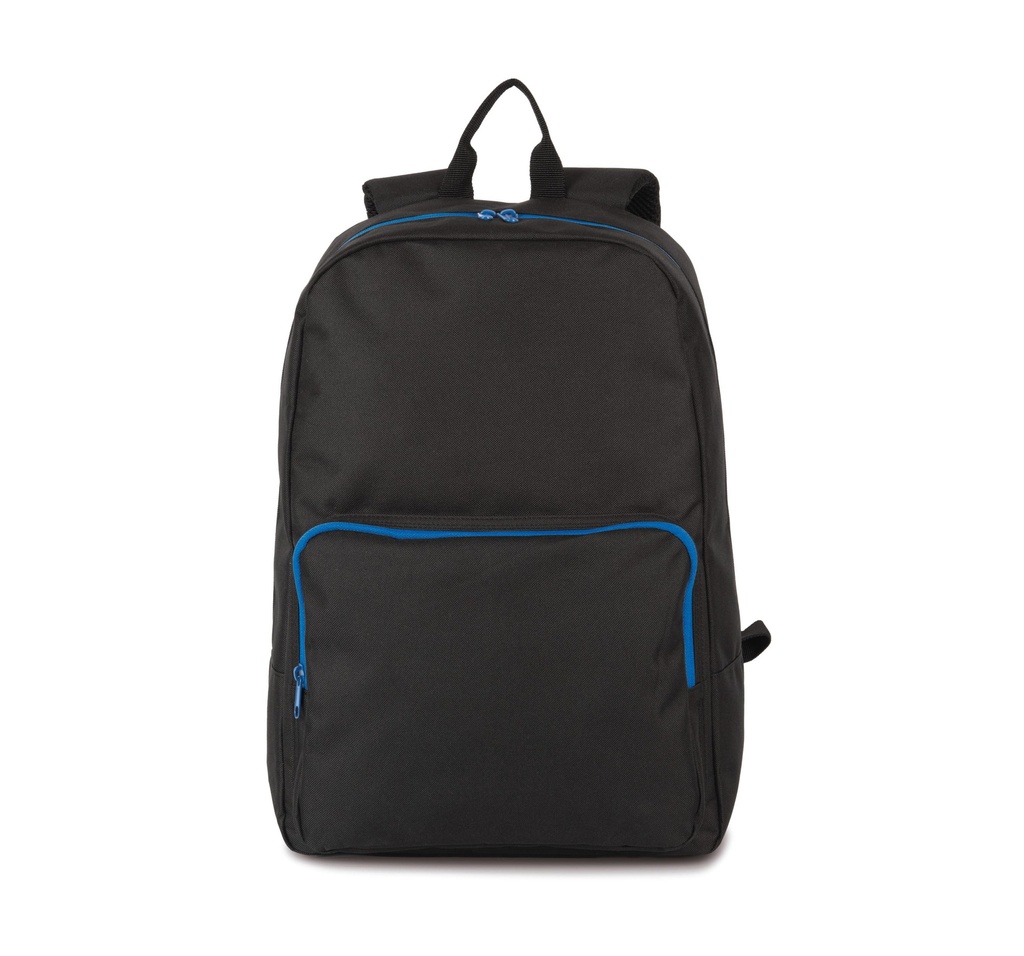 [KI0181-Black_RoyalBlue-OneSize] KI0181 - Sac à dos avec fermetures éclair contrastée - Black_RoyalBlue