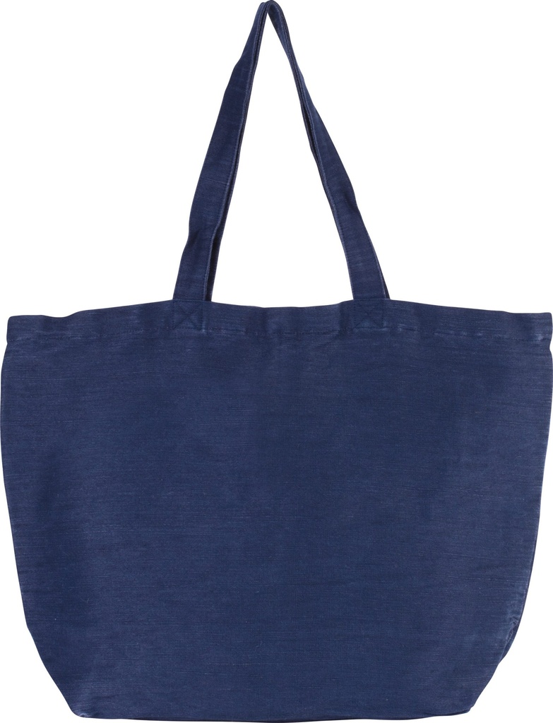 [KI0231-WashedMidnightBlue-OneSize] KI0231 - Grand sac en juco avec doublure intérieure - WashedMidnightBlue