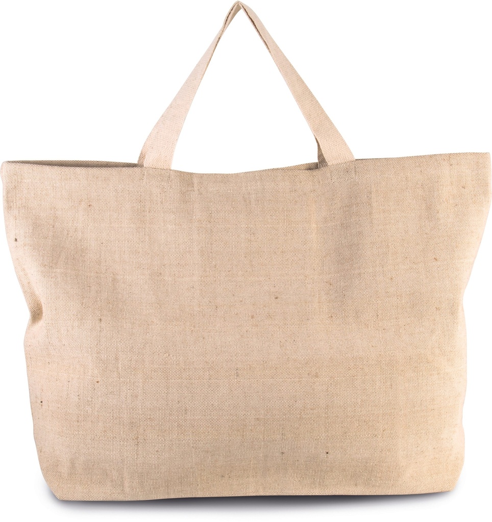 [KI0260-RusticNatural-OneSize] KI0260 - Grand sac de shopping fourre-tout esprit rustique - RusticNatural