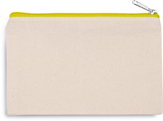 [KI0720-Natural_Black-OneSize] KI0720 - Pochette en coton canvas - petit modèle - Natural_Black