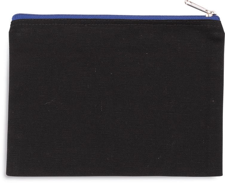 [KI0721-Grey_Silver-OneSize] KI0721 - Pochette en coton canvas - modèle moyen - Grey_Silver