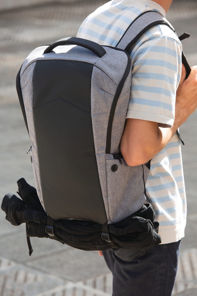 [KI0888-GraphiteGreyHeather_Black-OneSize] KI0888 - Sac à dos antivol - GraphiteGreyHeather_Black