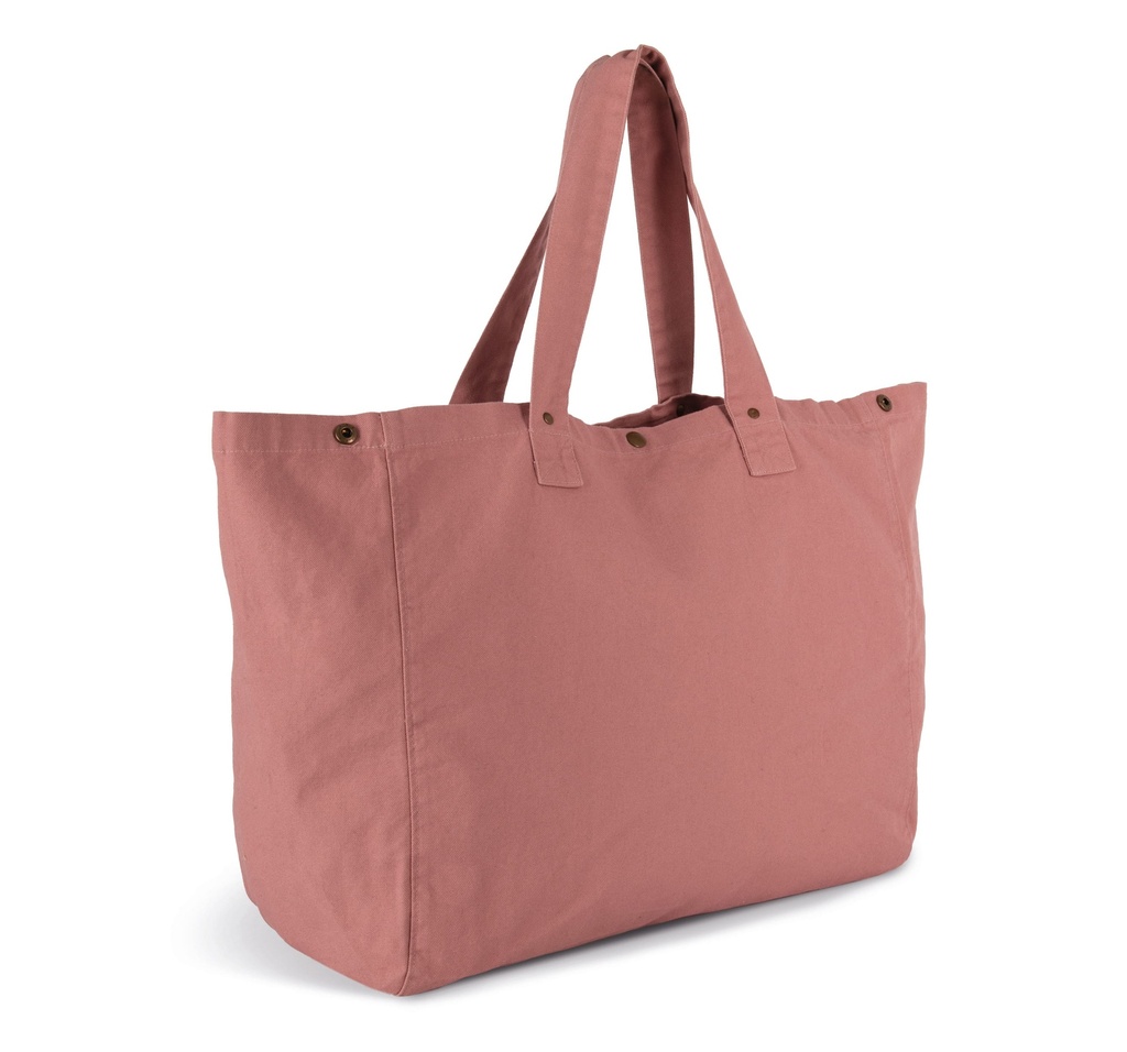 [KI3208-WashedSunflower-OneSize] KI3208 - Sac de shopping en coton délavé - WashedSunflower