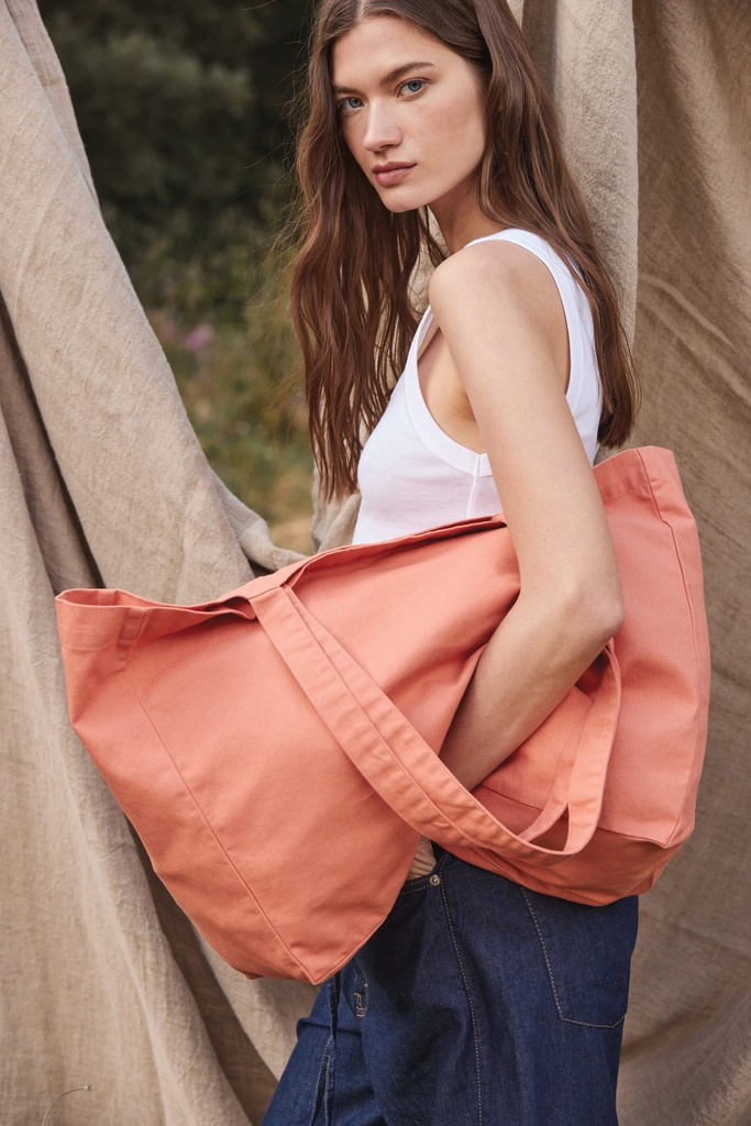 [KI3212-WashedPinkOchre-OneSize] KI3212 - Sac shopping - WashedPinkOchre