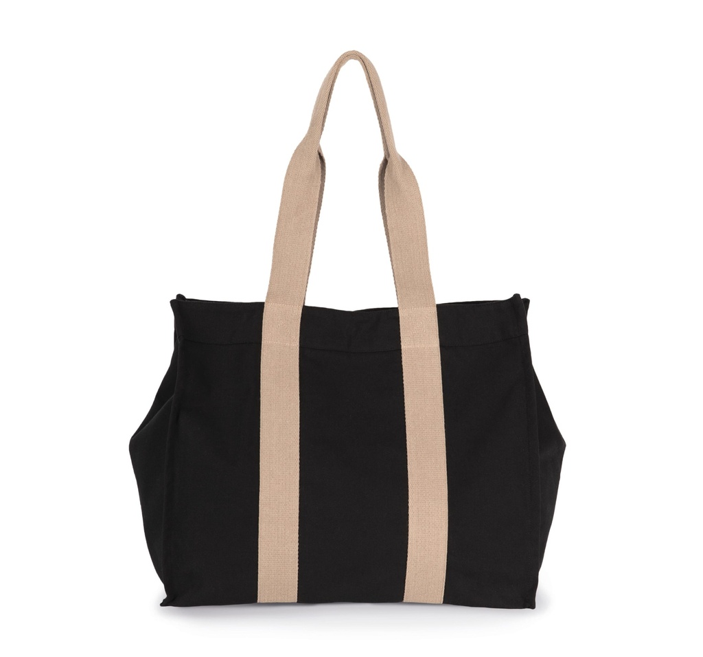 [KI5201-Ecume_Hemp-OneSize] KI5201 - Grand sac shopping à soufflet recyclé - Ecume_Hemp