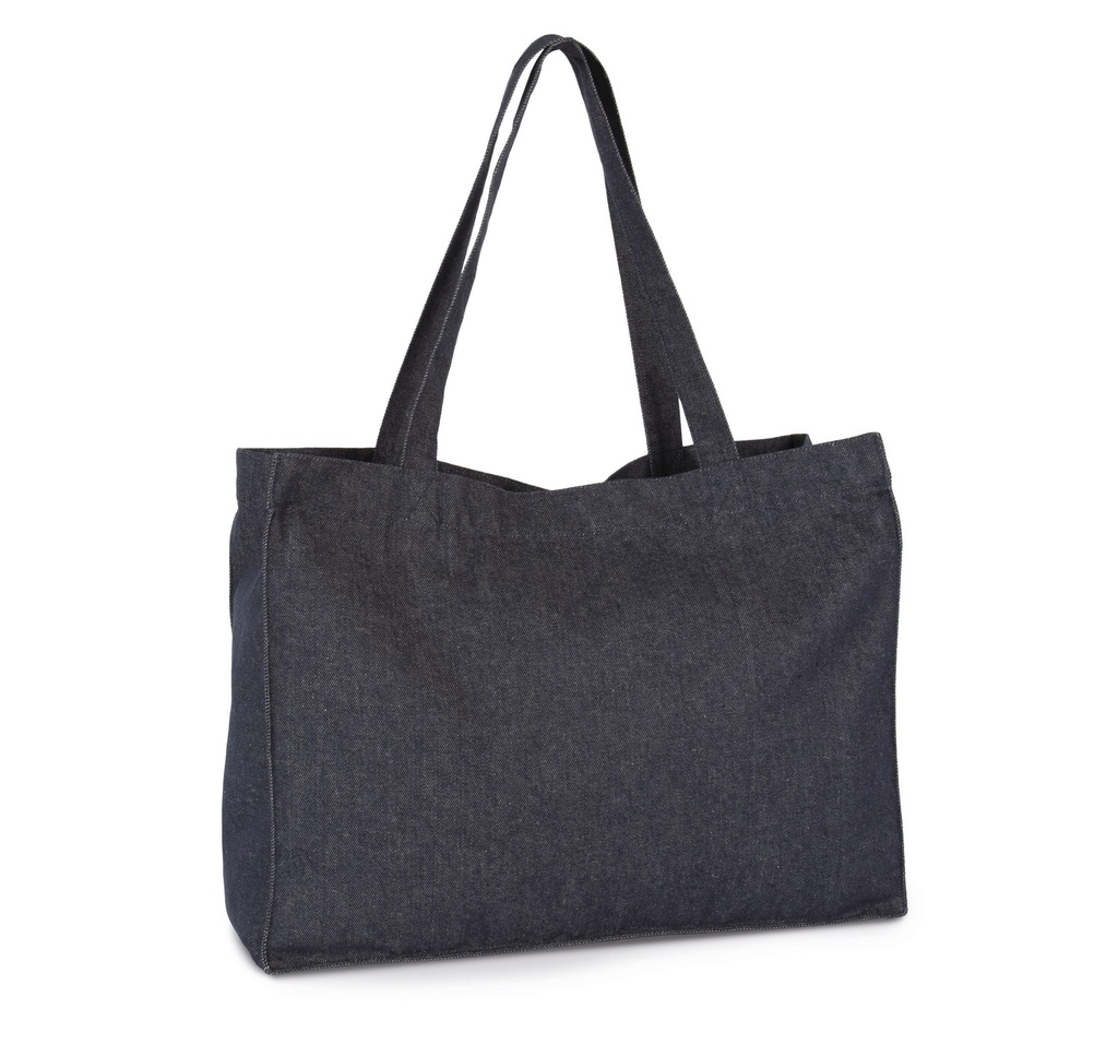 [KI5229-RecycledDenim-OneSize] KI5229 - Grand sac shopping denim - RecycledDenim