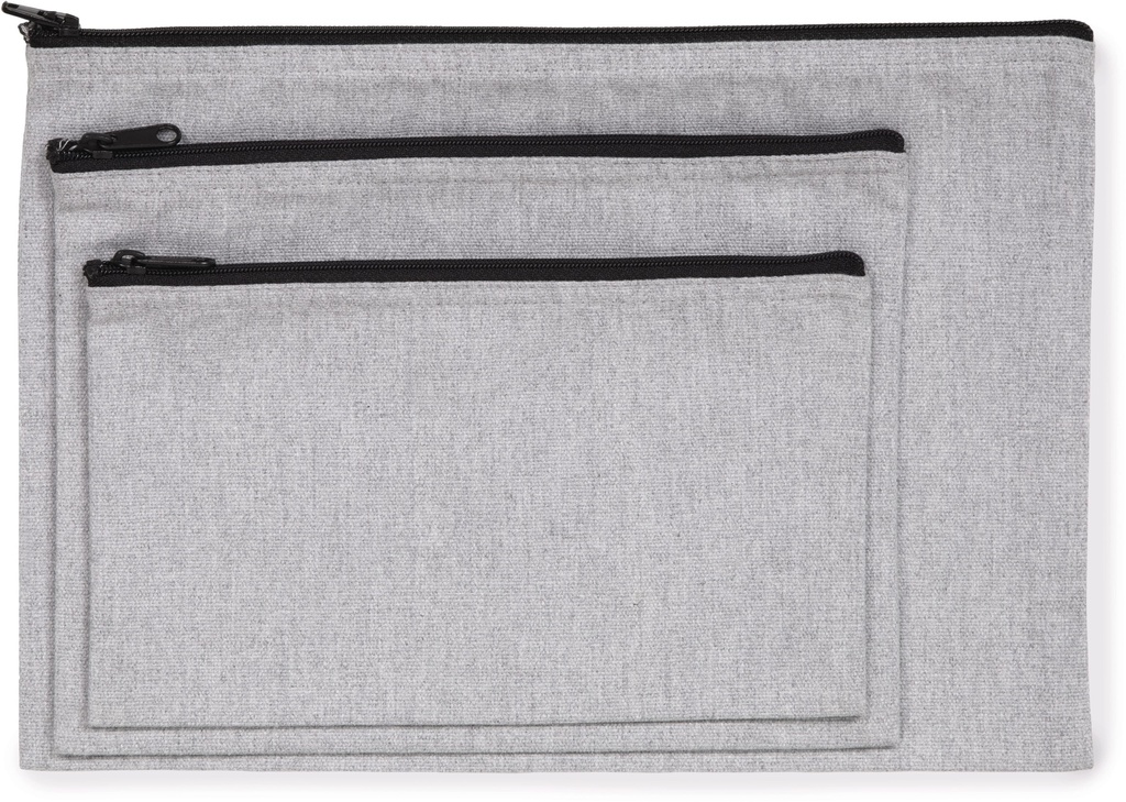 KI5701 - Pochette zippée recyclée - PebbleGrey_BlackNight