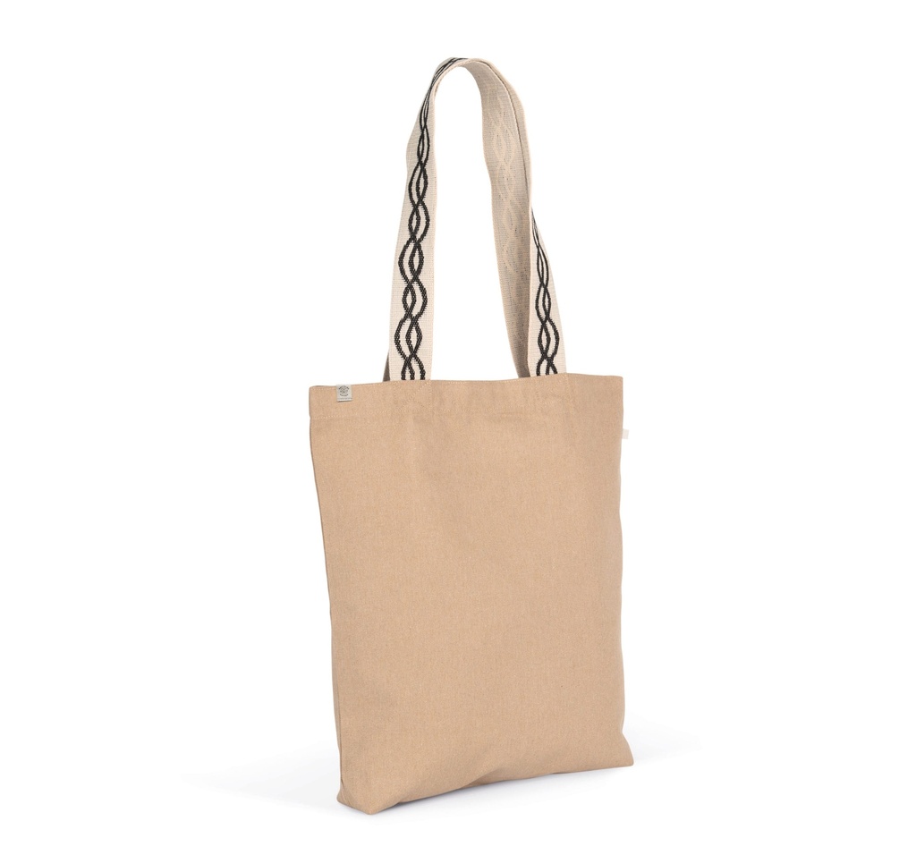 [KINS116-Ecume_CurveBlack-OneSize] KINS116 - Sac shopping recyclé à fond plat  - Ecume_CurveBlack