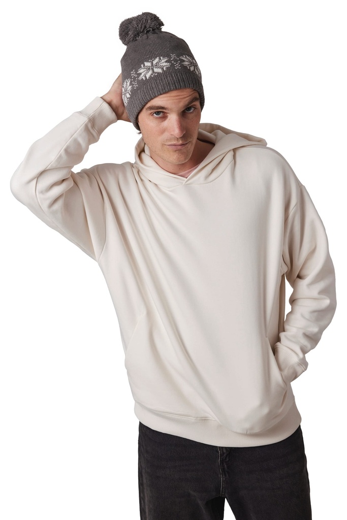 [KP540-NightNavy-OneSize] KP540 - Bonnet de Noël tricoté motif étoiles - NightNavy