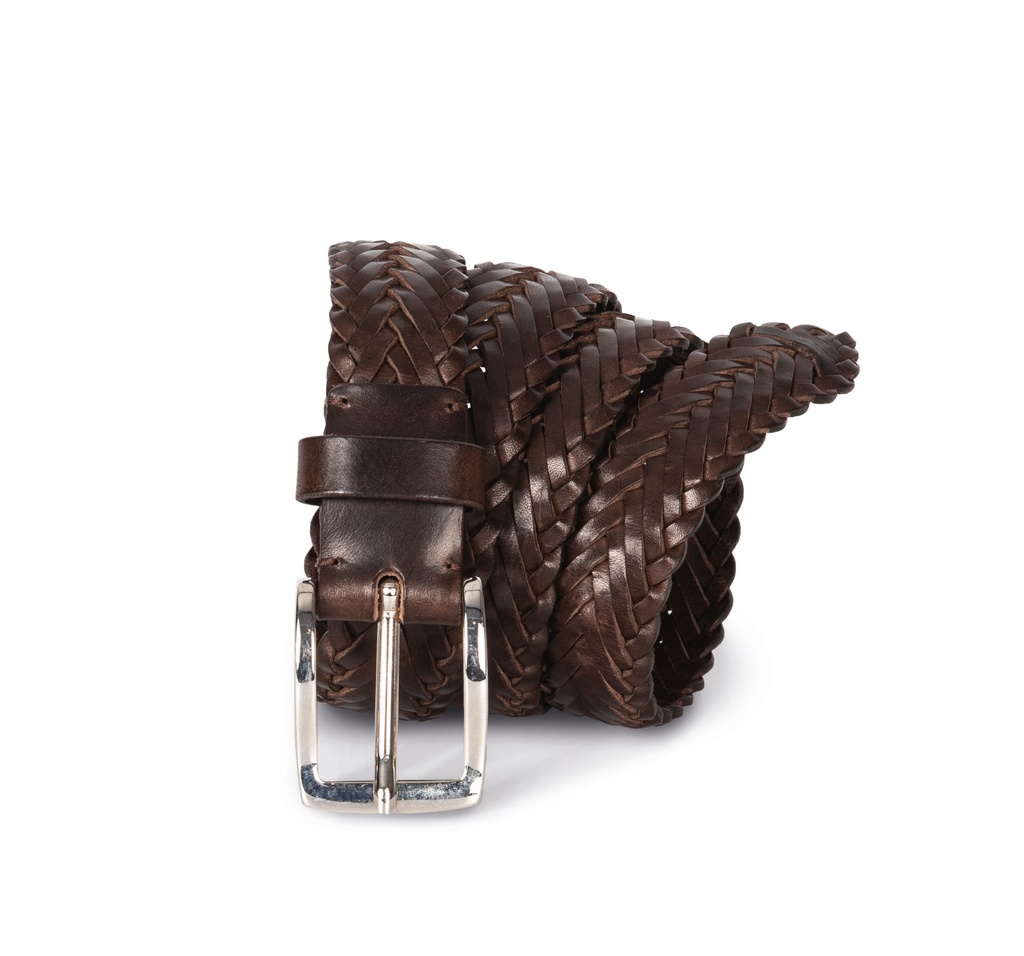 KP821 - Ceinture tressée en cuir - DarkBrown
