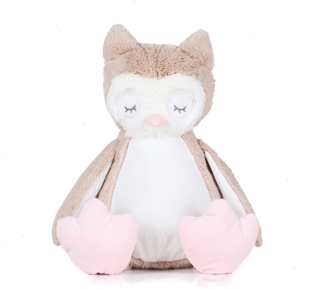 [MM054-LightBrown-OneSize] MM054 - Peluche zippée Chouette - LightBrown