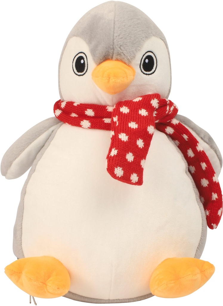 [MM566-Grey_White-OneSize] MM566 - Peluche zippée Manchot - Grey_White