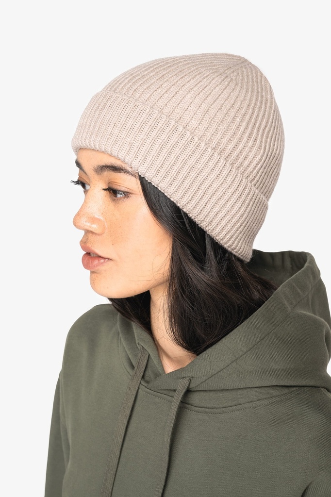 [NS012-Ivory-OneSize] NS012 - Bonnet écoresponsable en laine mérinos unisexe - Ivory