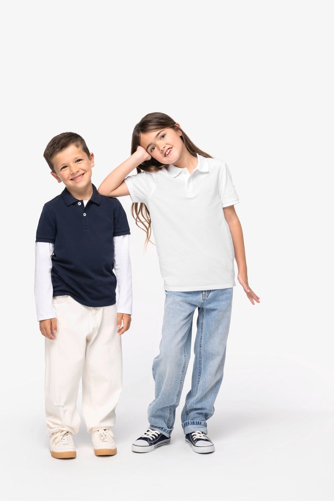 [NS209-NavyBlue-12/14ans] NS209 - Polo écoresponsable maille piquée enfant  - NavyBlue (12/14 ANS)