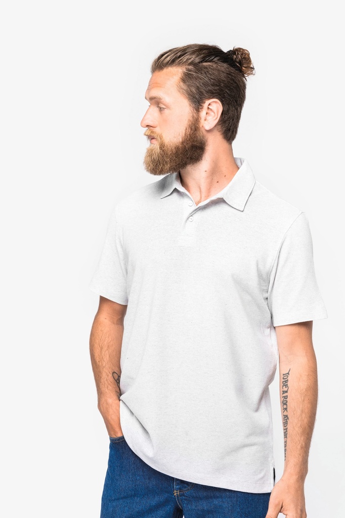 [NS210-RecycledOxfordGrey-XS] NS210 - Polo écoresponsable recyclé homme  - RecycledOxfordGrey (XS)
