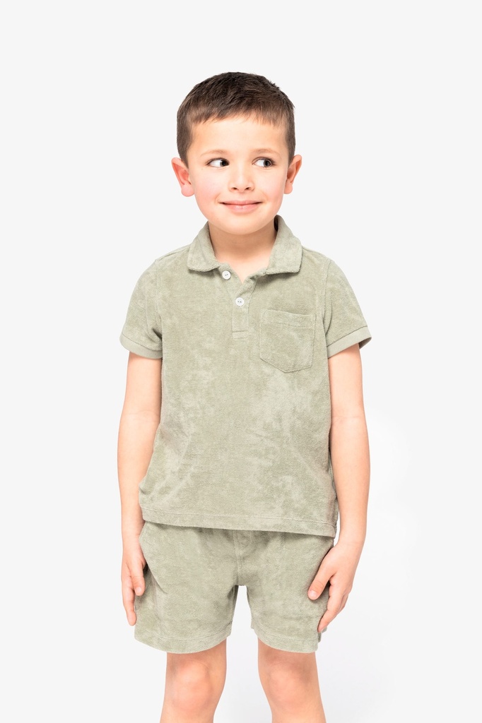 [NS218-MineralGrey-10/12ans] NS218 - Polo écoresponsable en éponge garçon  - MineralGrey (10/12 ans)