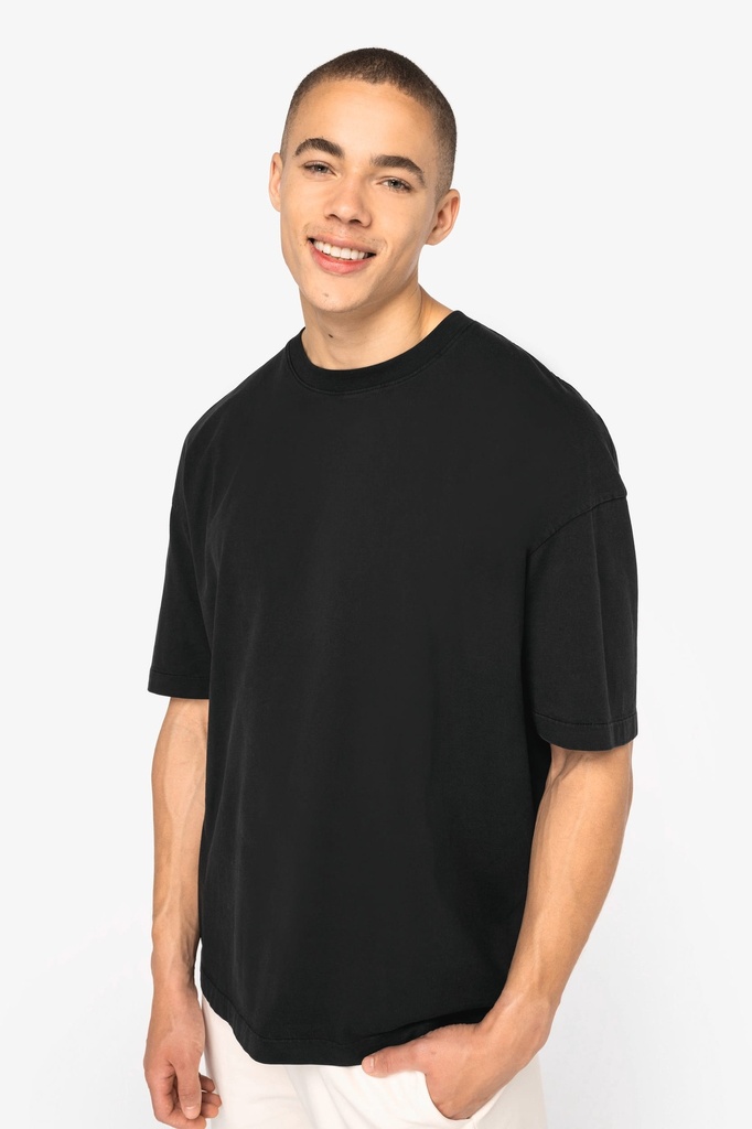[NS326-WashedNavyBlue-XS] NS326 - T-shirt écoresponsable oversize délavé homme - WashedNavyBlue (XS)