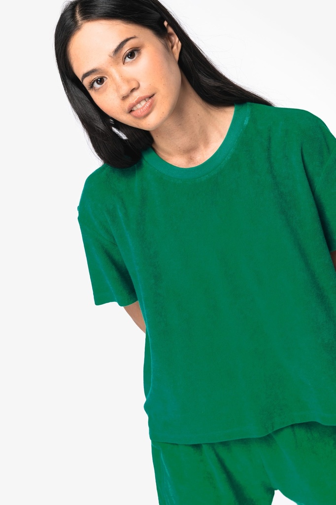 [NS328-RivieraBlue-XS] NS328 - T-shirt écoresponsable en éponge femme  - RivieraBlue (XS)