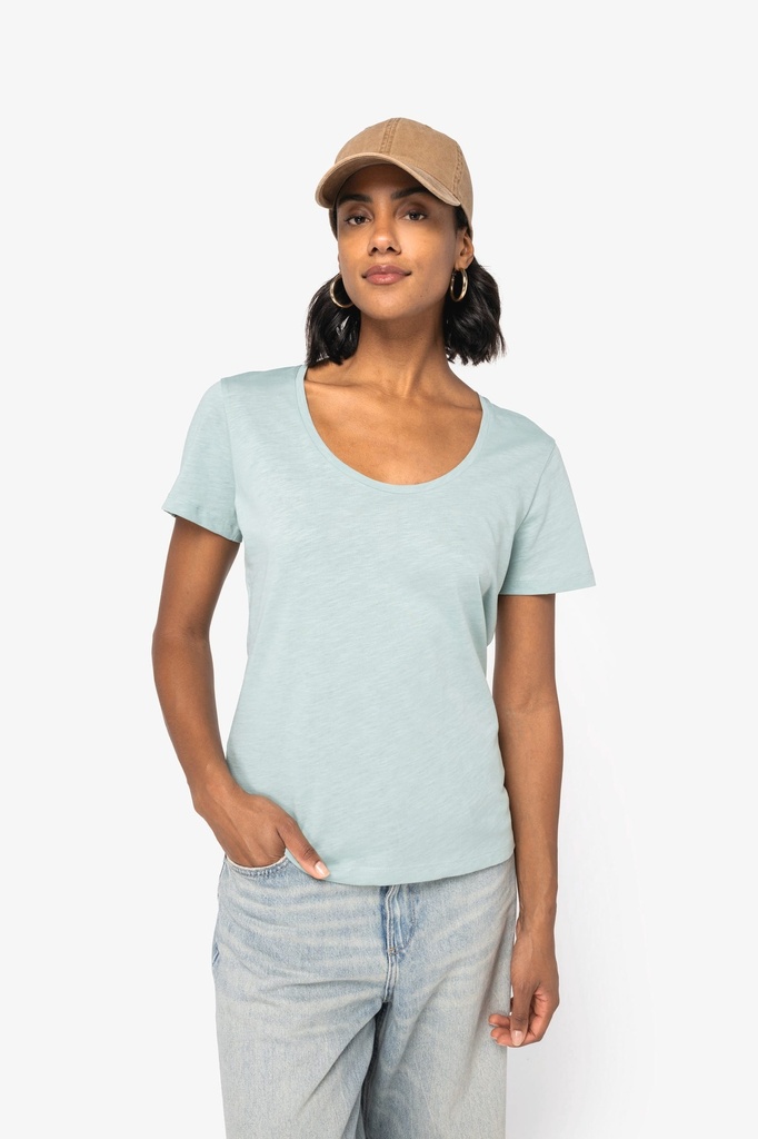 [NS329-JadeGreen-XS] NS329 - T-shirt écoresponsable slub femme  - JadeGreen (XS)