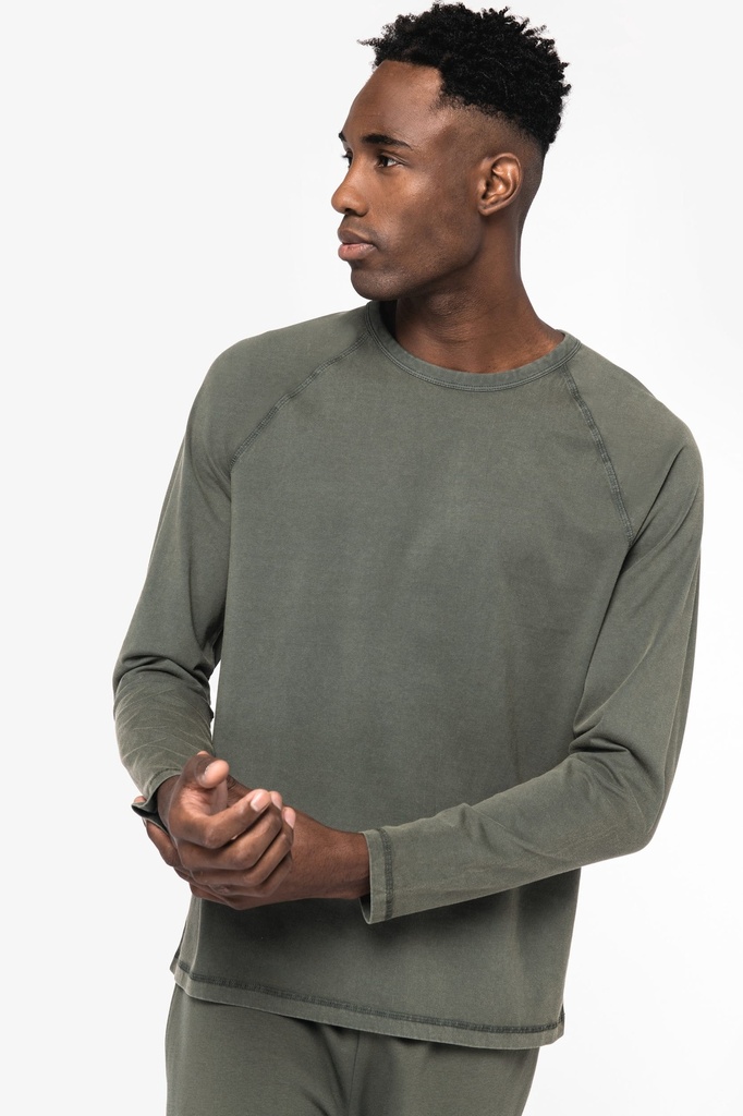 [NS338-WashedCoalGrey-XS] NS338 - T-shirt écoresponsable raglan manches longues homme  - WashedCoalGrey (XS)