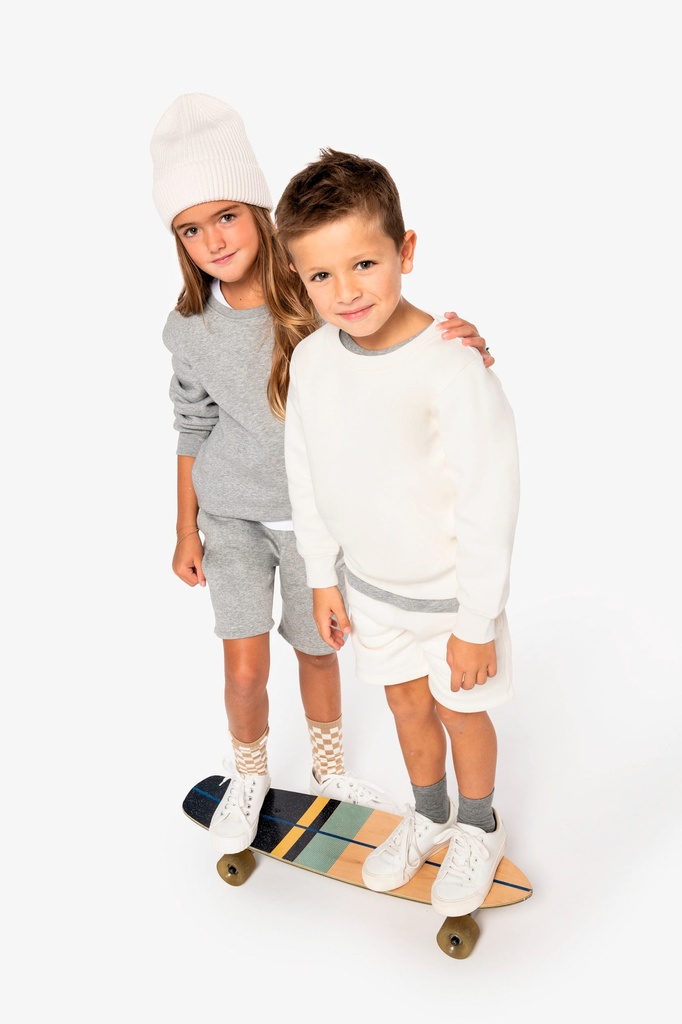 [NS403-Ivory-12/14ans] NS403 - Sweat-shirt écoresponsable à col rond enfant - Ivory (12/14 ANS)