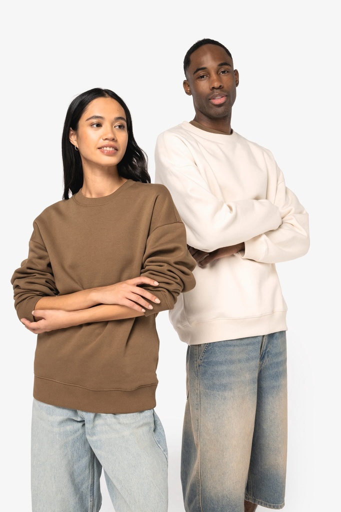 [NS407-Aquamarine-2XS] NS407 - Sweat-shirt écoresponsable à col rond oversize unisexe - Aquamarine (2XS)
