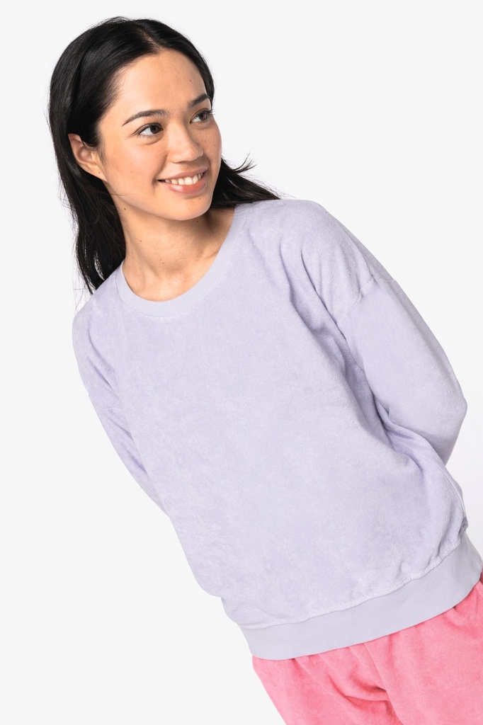 [NS413-Apricot-XS] NS413 - Sweat-shirt écoresponsable en éponge femme  - Apricot (XS)