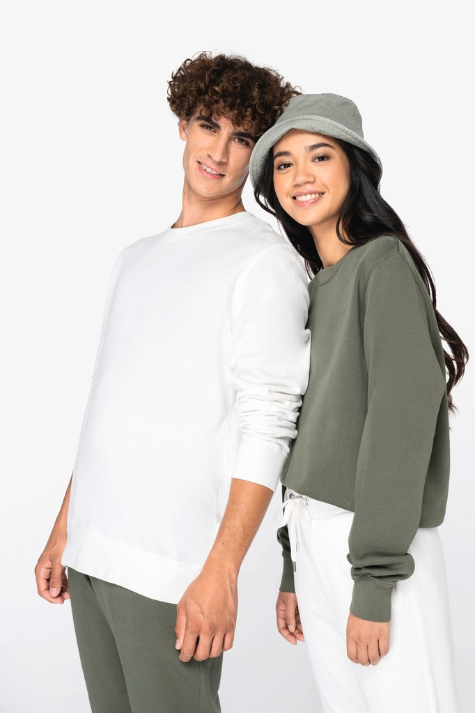 [NS414-WashedOrganicKhaki-2XS] NS414 - Sweat-shirt écoresponsable à col rond French Terry unisexe  - WashedOrganicKhaki (2XS)