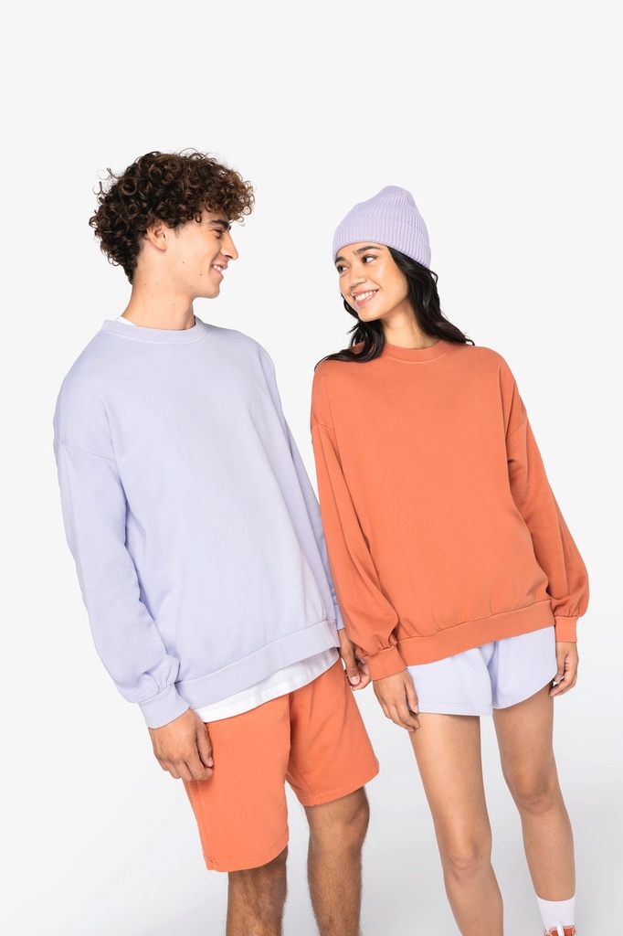 [NS415-WashedParma-XS] NS415 - Sweat-shirt écoresponsable oversize French Terry unisexe  - WashedParma (XS)
