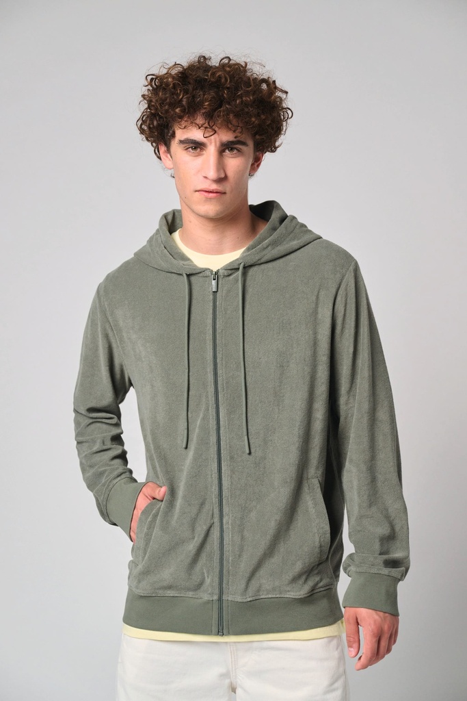 [NS419-NavyBlue-XS] NS419 - Sweat-shirt écoresponsable en éponge zippé à capuche homme - NavyBlue (XS)