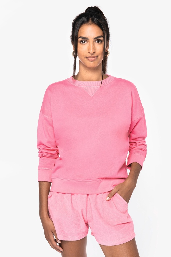 [NS420-MoonGreyHeather-XS] NS420 - Sweat-shirt écoresponsable à épaules tombantes femme - MoonGreyHeather (XS)