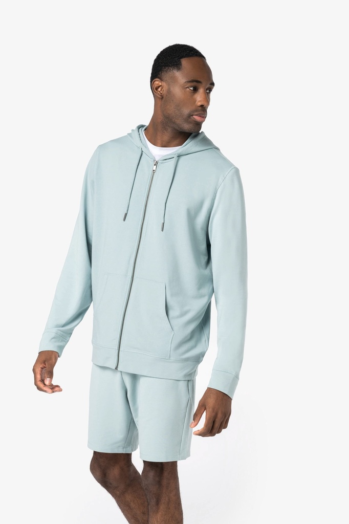 [NS426-Ivory-XS] NS426 - Sweat-shirt écoresponsable zippé à capuche en modal homme - Ivory (XS)