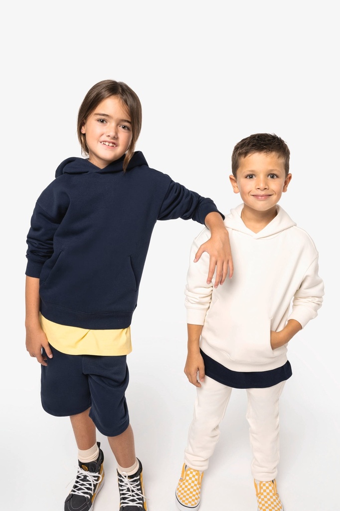 [NS438-NavyBlue-12/14ans] NS438 - Sweat-shirt écoresponsable à capuche oversize enfant - NavyBlue (12/14 ANS)