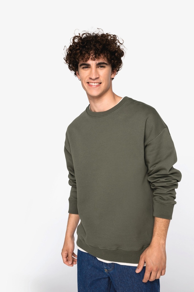 [NS440-Black-2XS] NS440 - Sweat-shirt écoresponsable à col rond oversize unisexe - Black (2XS)