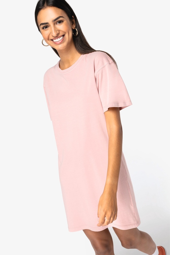 [NS5000-WashedNavyBlue-XS] NS5000 - Robe t-shirt écoresponsable délavée femme - WashedNavyBlue (XS)