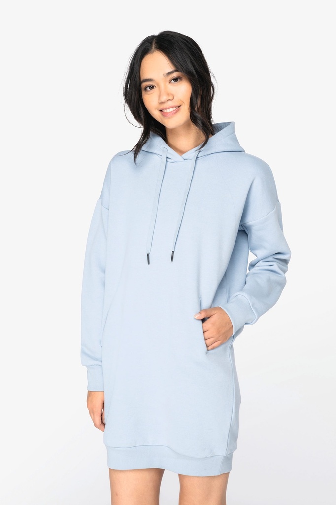 [NS5005-Black-XS] NS5005 - Robe sweat-shirt écoresponsable à capuche femme - Black (XS)