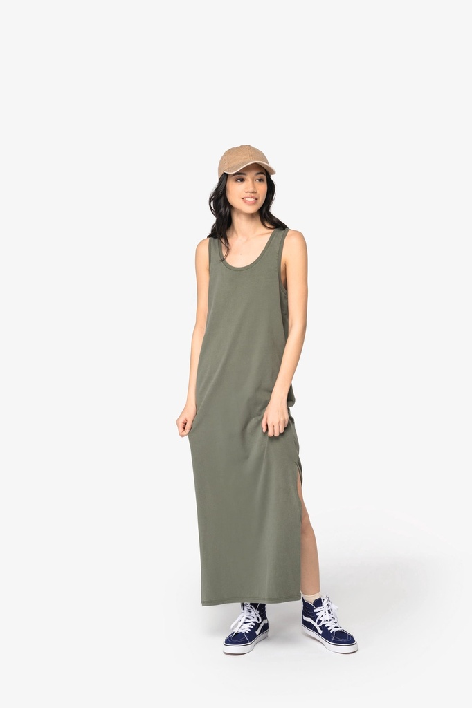 [NS5012-WashedCoalGrey-XS] NS5012 - Robe écoresponsable délavée en jersey femme - WashedCoalGrey (XS)