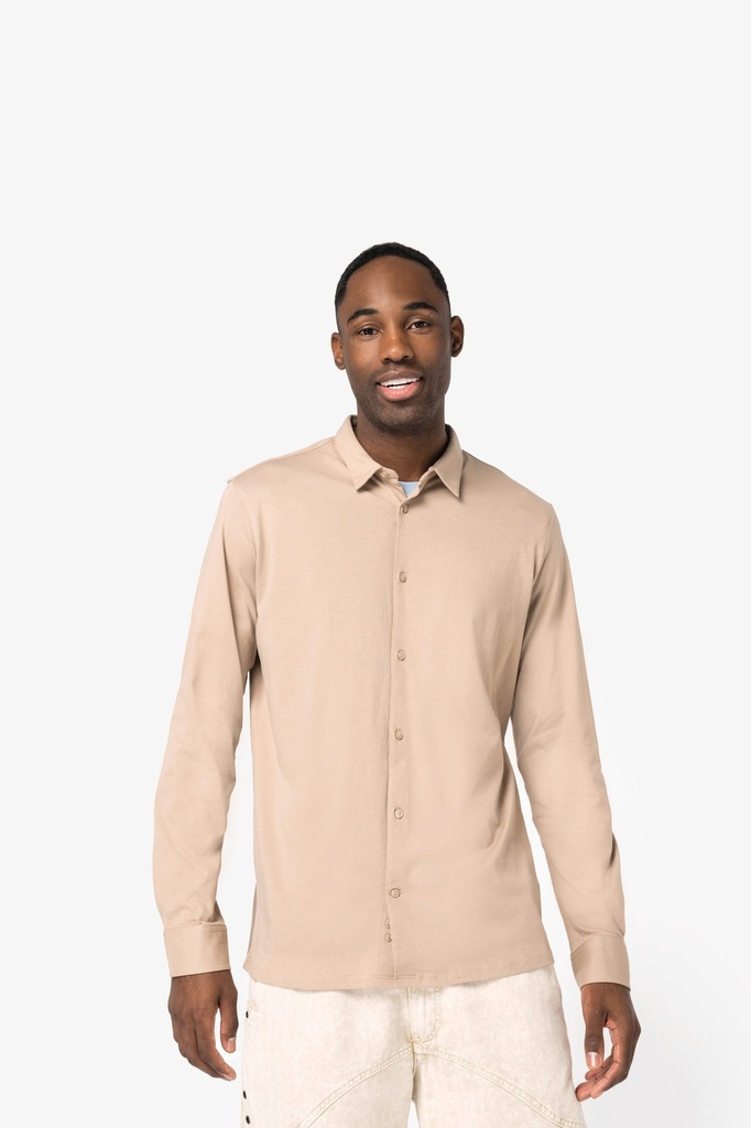 [NS510-OrganicKhaki-S] NS510 - Chemise écoresponsable en jersey homme - OrganicKhaki (S)