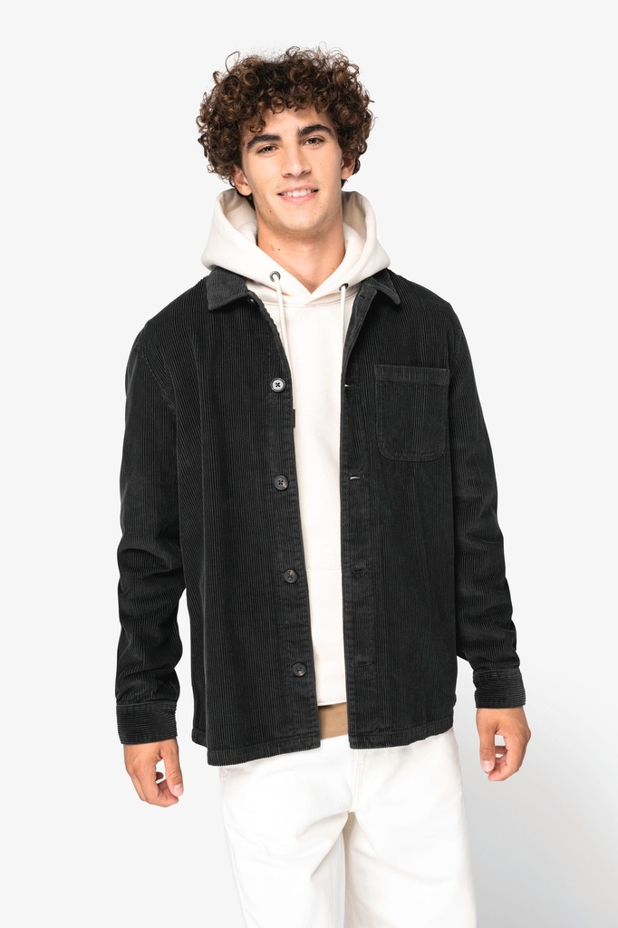 [NS603-Washedblack-S] NS603 - Veste écoresponsable en velours côtelé homme  - Washedblack (S)