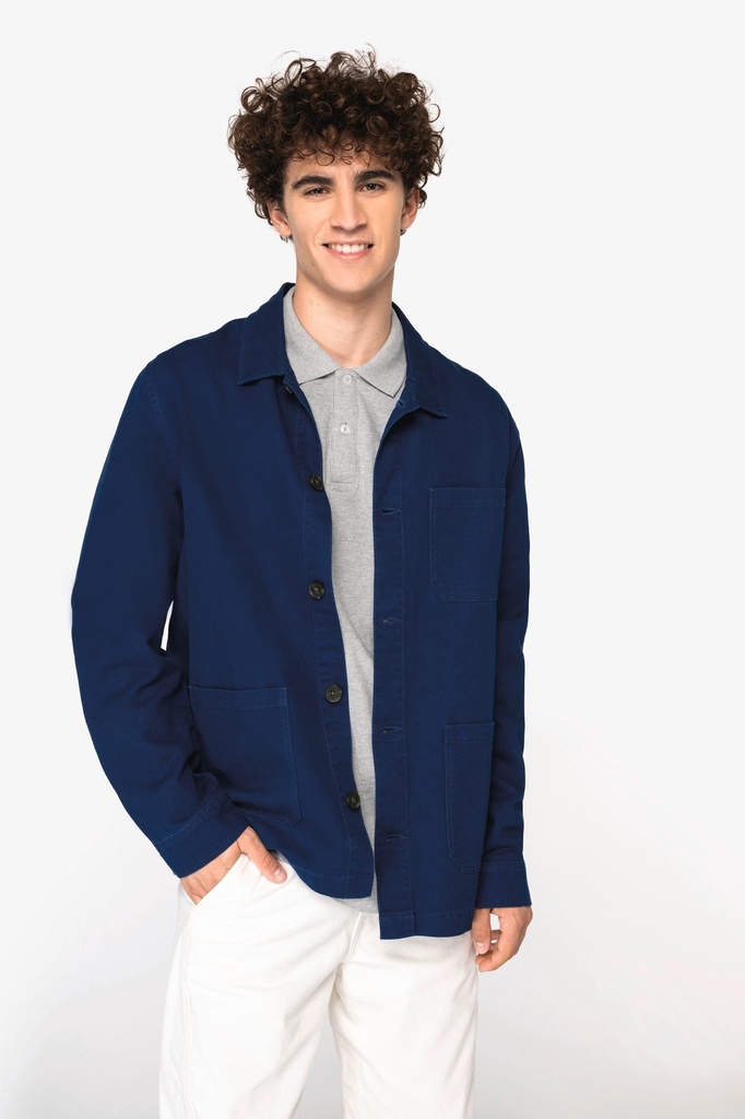 [NS610-WashedIndigo-S] NS610 - Veste worker écoresponsable délavée homme  - WashedIndigo (S)