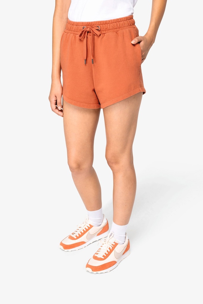 [NS715-WashedJadeGreen-XS] NS715 - Short écoresponsable French Terry femme  - WashedJadeGreen (XS)