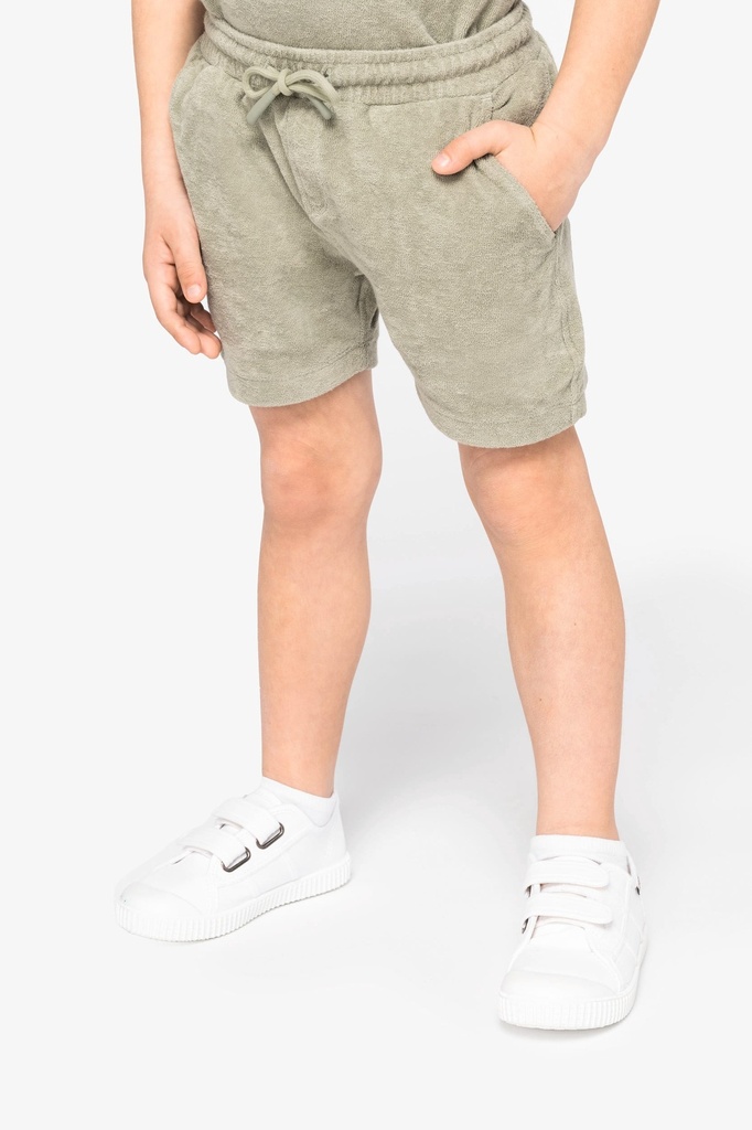 [NS718-Ivory-10/12ans] NS718 - Short écoresponsable en éponge garçon  - Ivory (10/12 ans)