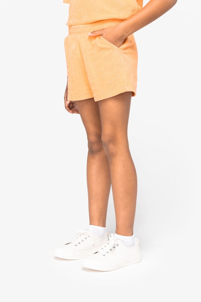 [NS719-Apricot-10/12ans] NS719 - Short écoresponsable en éponge fille - Apricot (10/12 ans)
